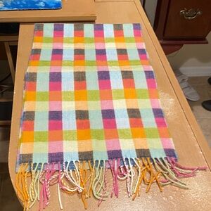 Colorful Plaid Fringe Scarf
